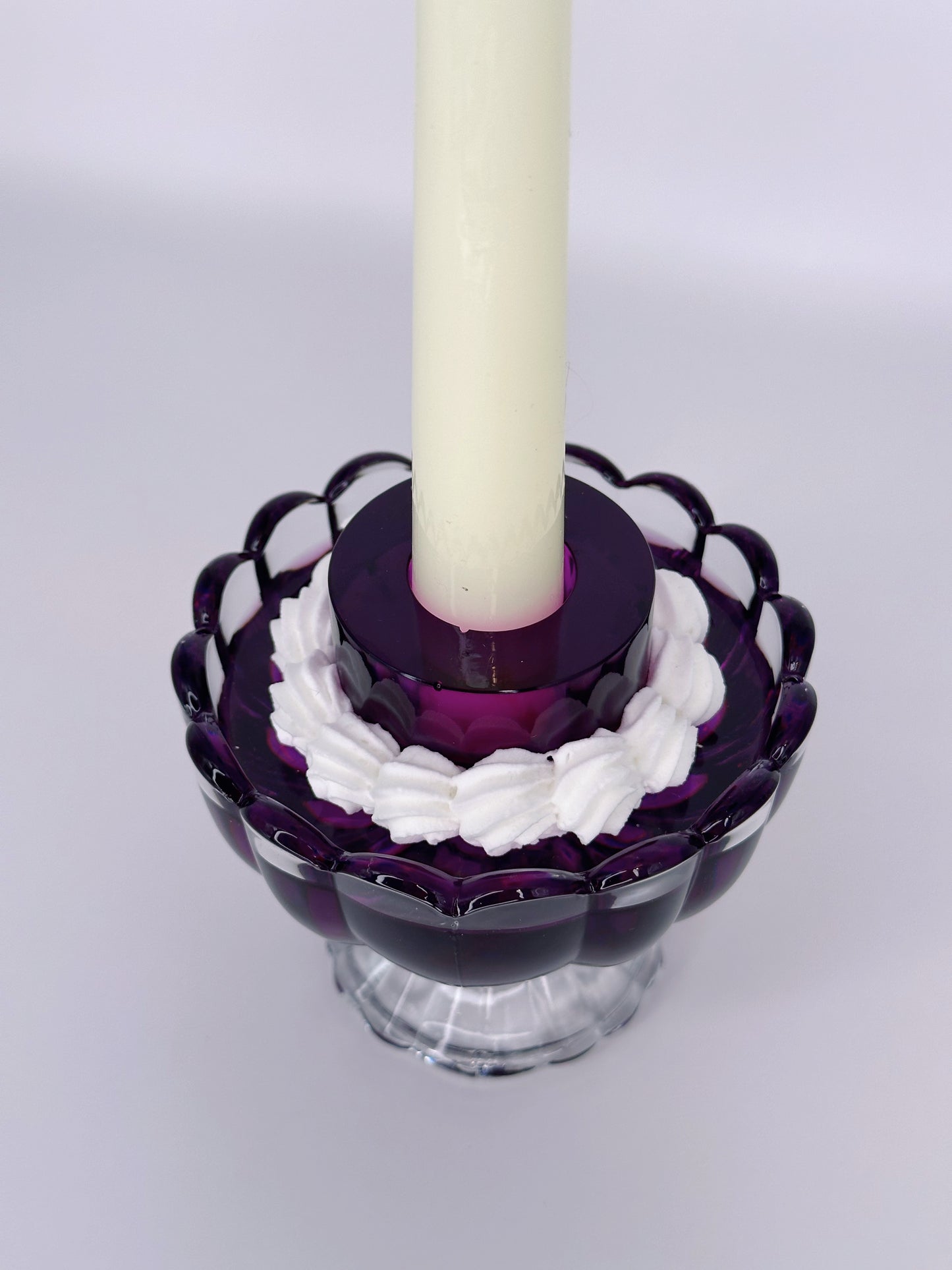 Purple Jello Candlestick Holder