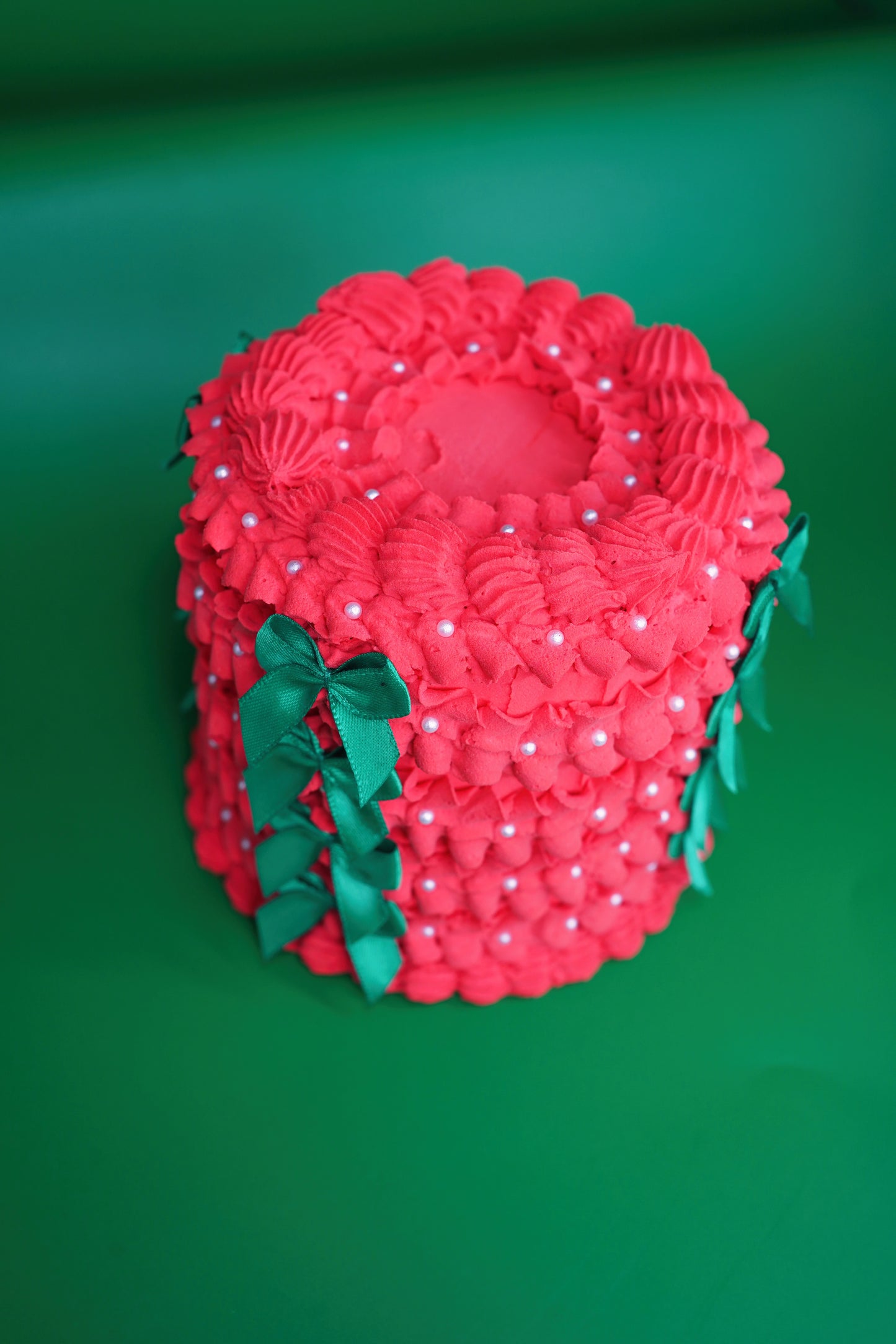 Red Ruffle Christmas Fake Cake