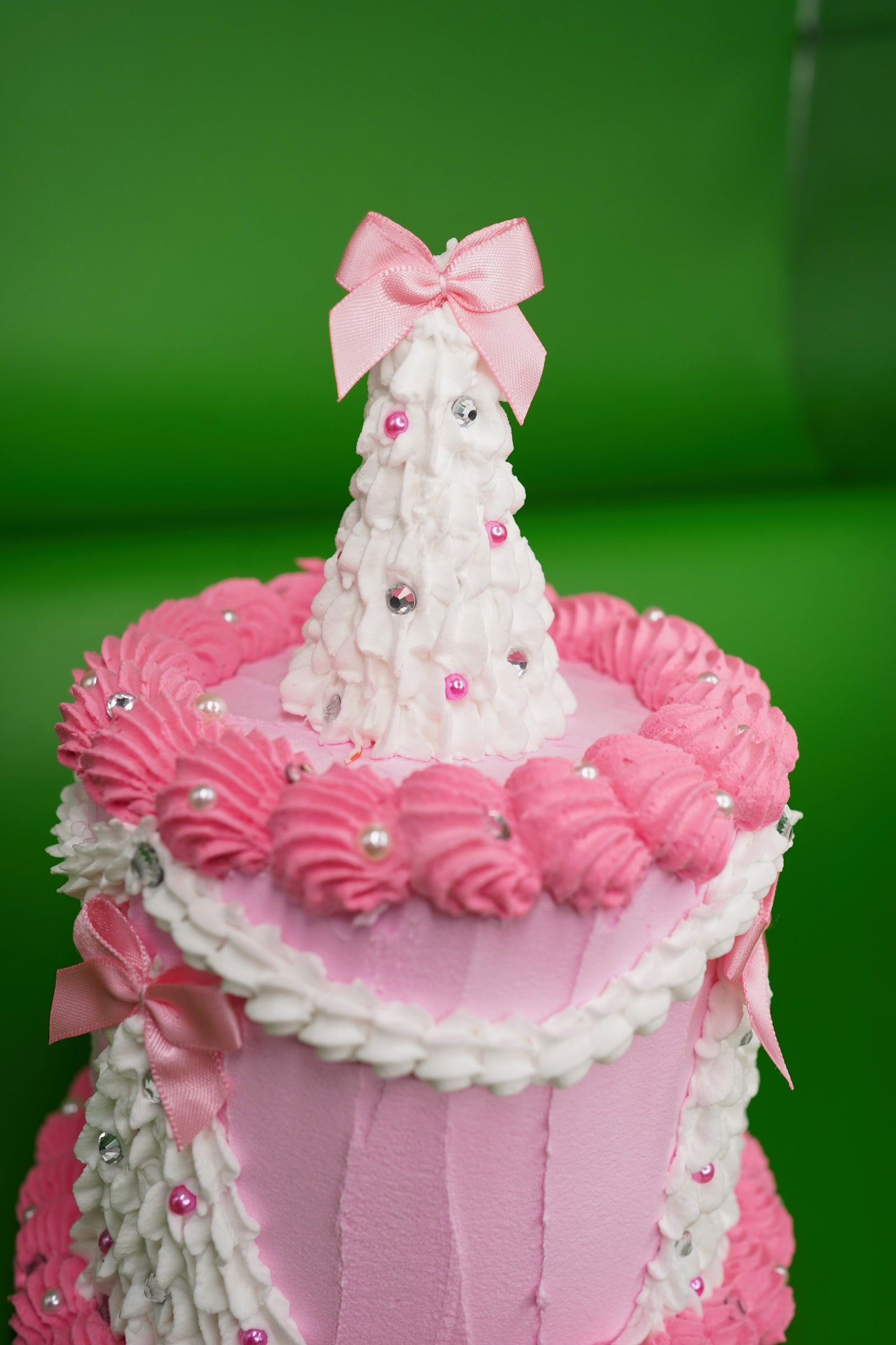 Pink Christmas Fake Cake