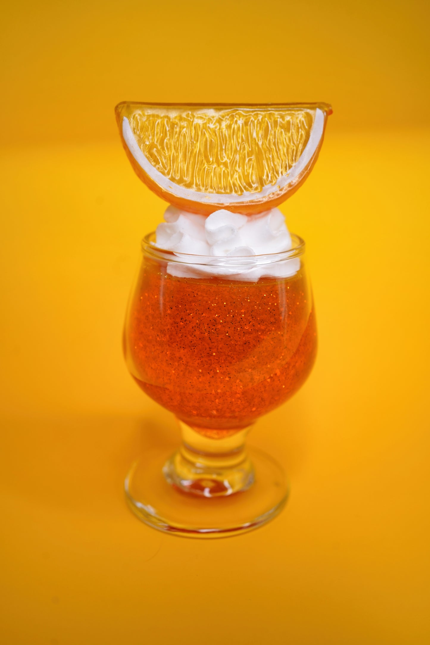 Small Orange Glitter Jello in Cup