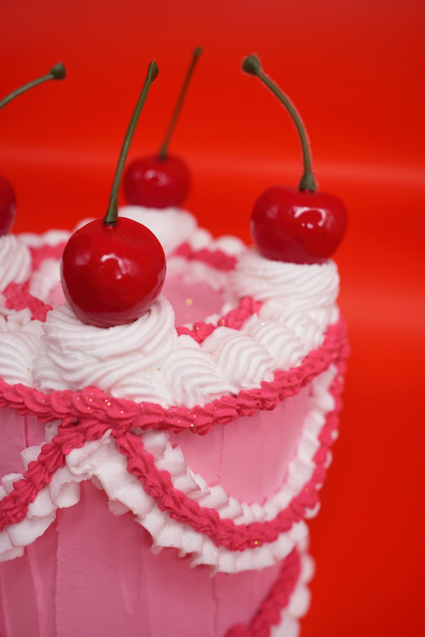 Pink and White Cherry Fake Cake