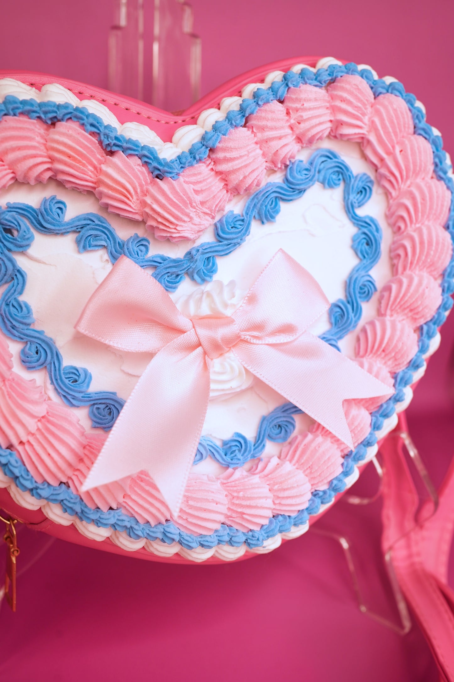 White, Pink, and Blue Fake Cake Purse