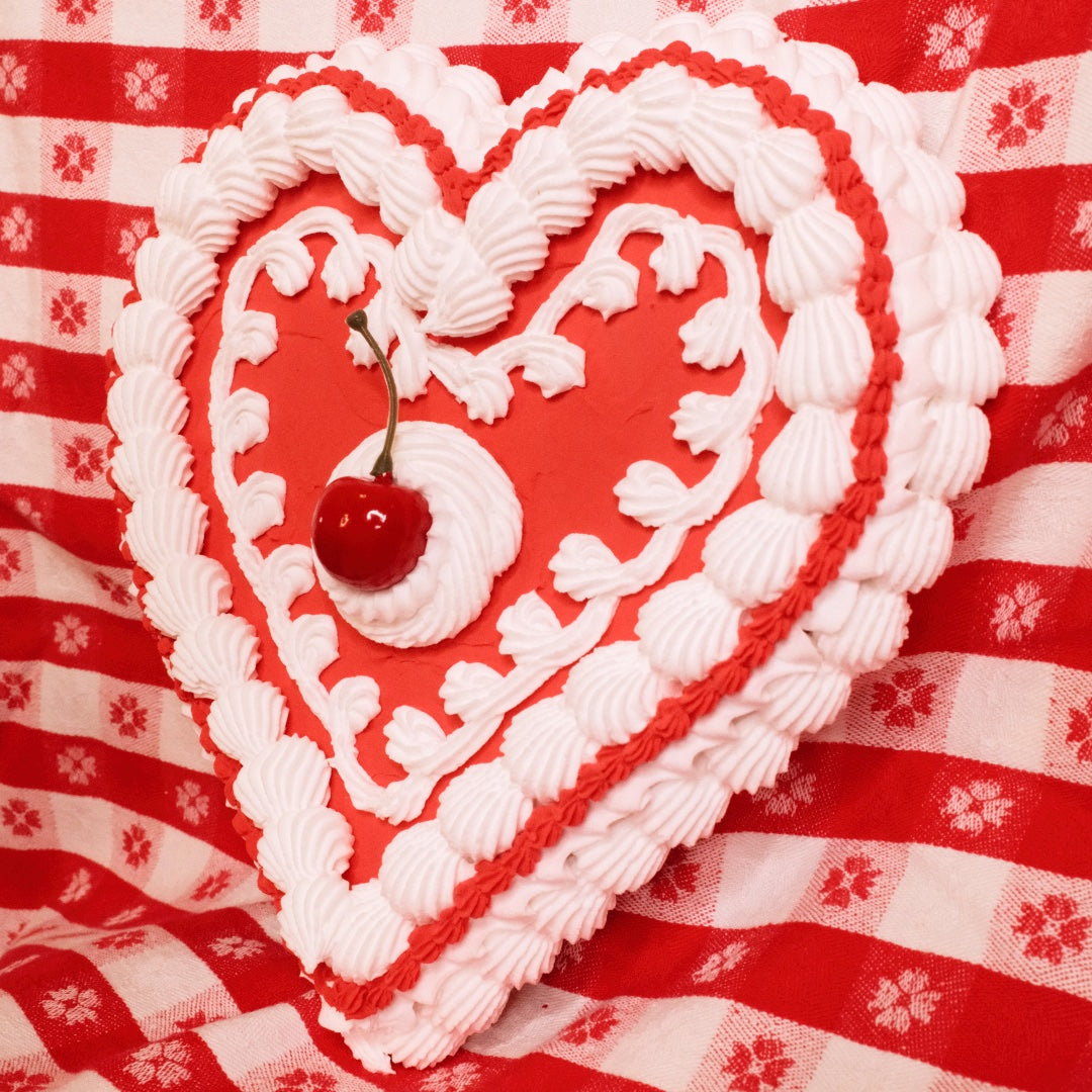 Red Heart Cake Wall Hanging