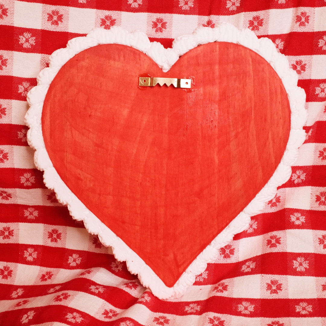 Red Heart Cake Wall Hanging