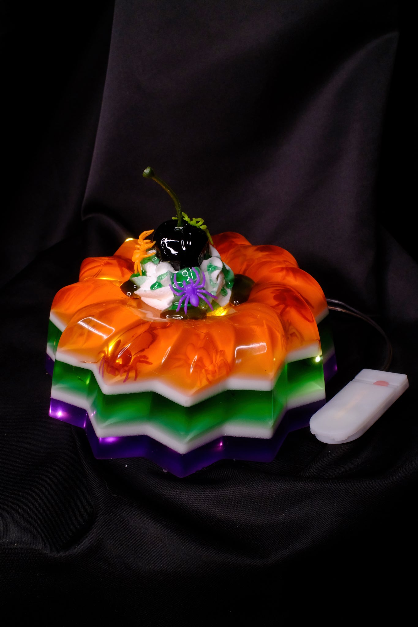 Layered Halloween Jello with Lights