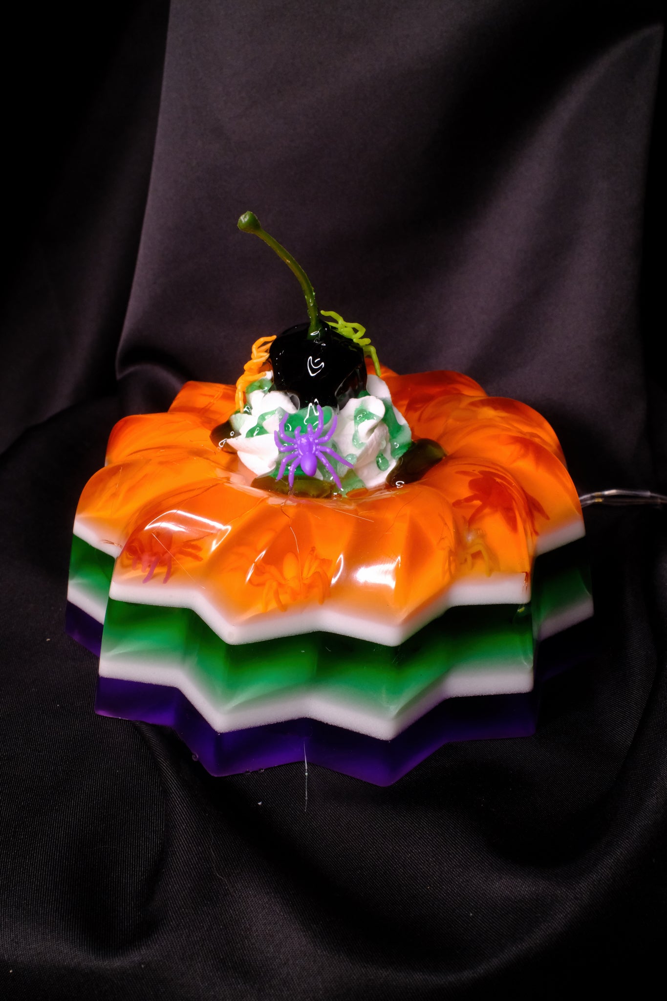 Layered Halloween Jello with Lights