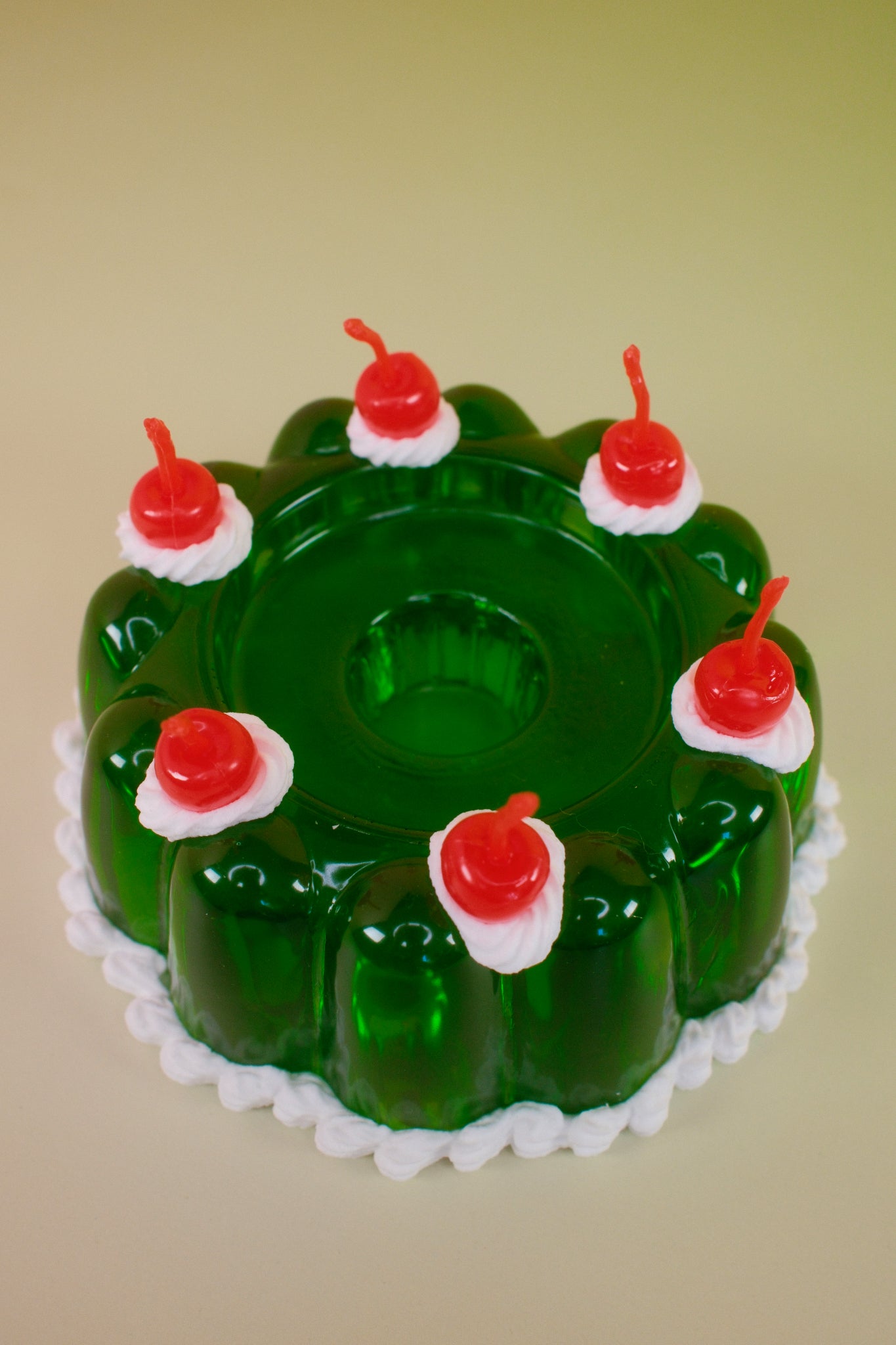 Green Jello Candlestick Holder