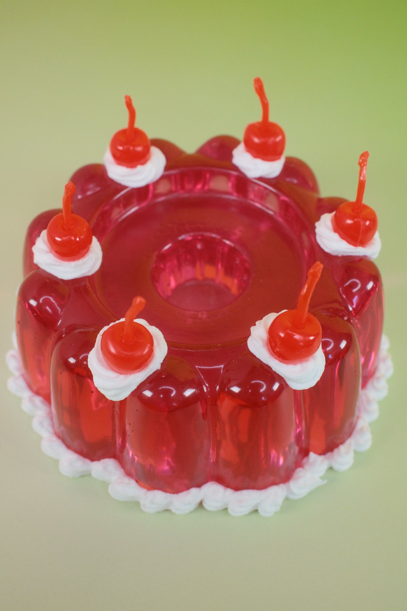 Pink Jello Candlestick Holder