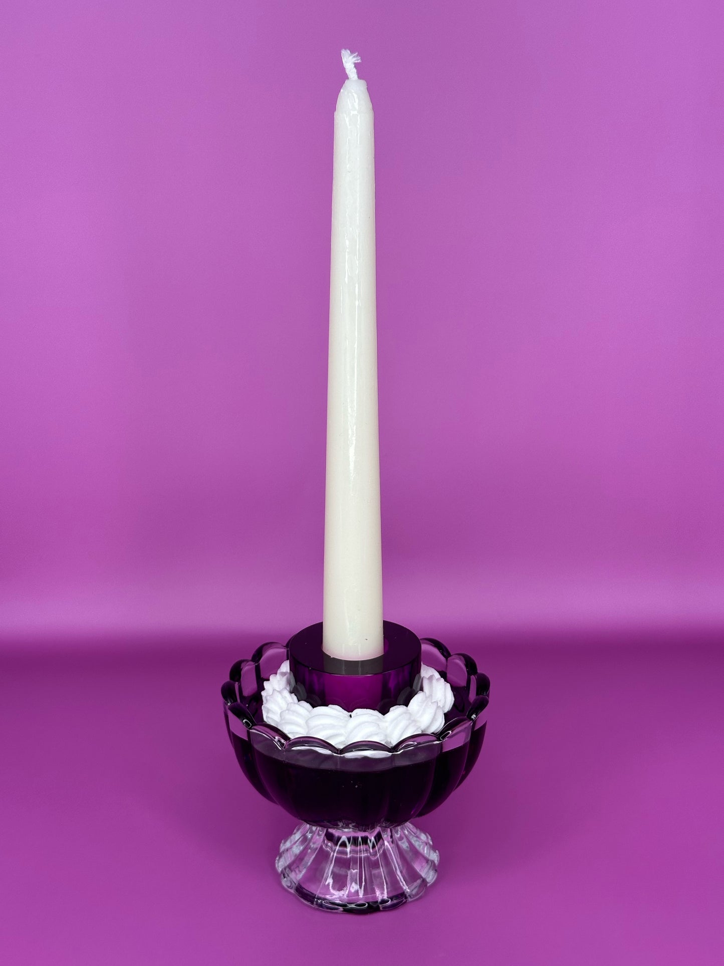 Purple Jello Candlestick Holder