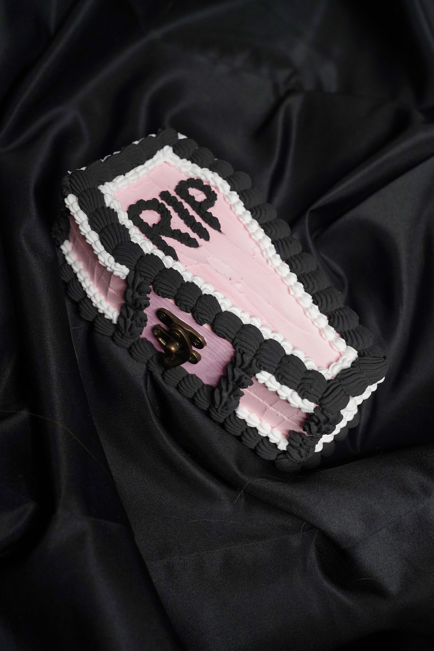 Pink and Black Fake Cake Coffin Box