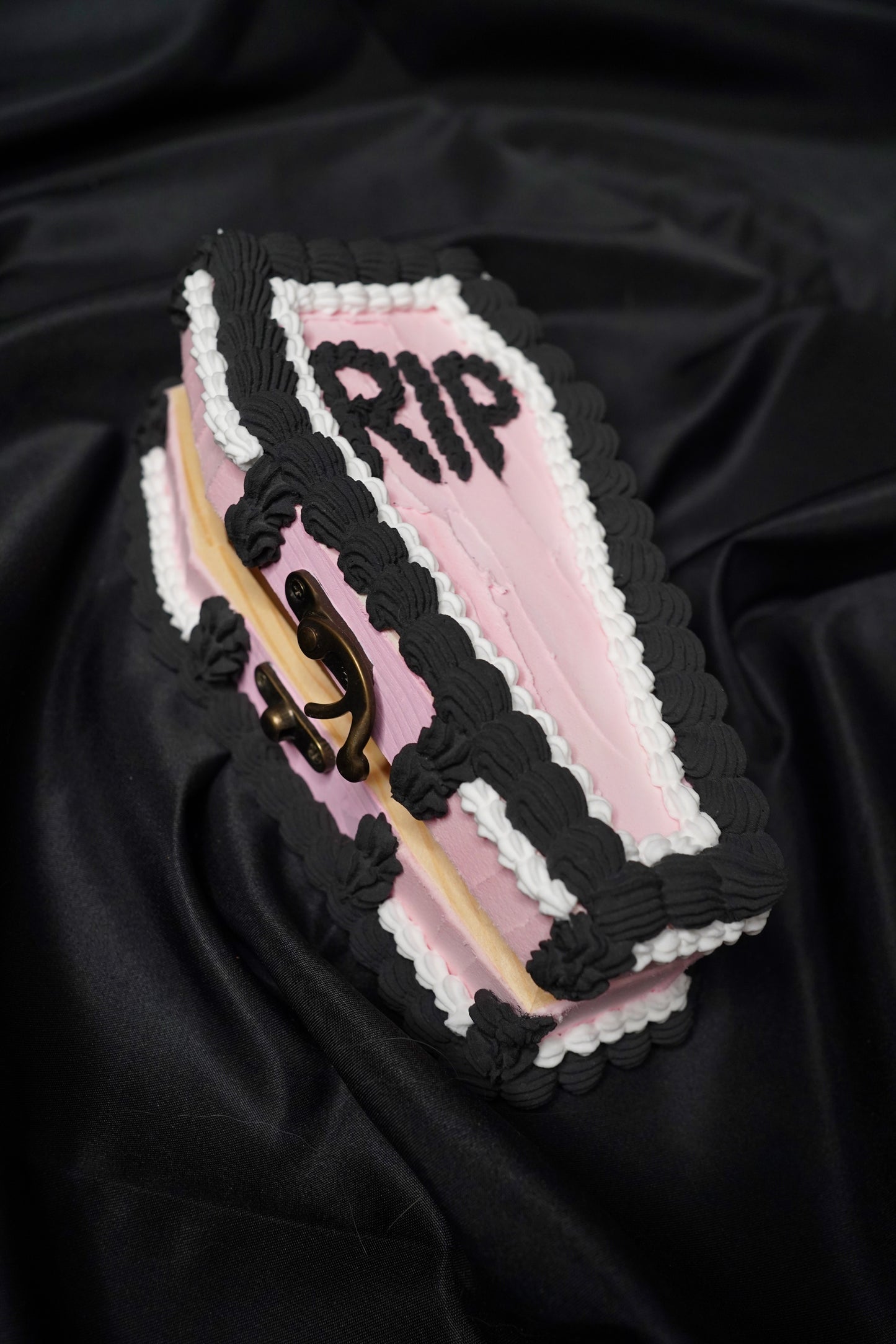 Pink and Black Fake Cake Coffin Box