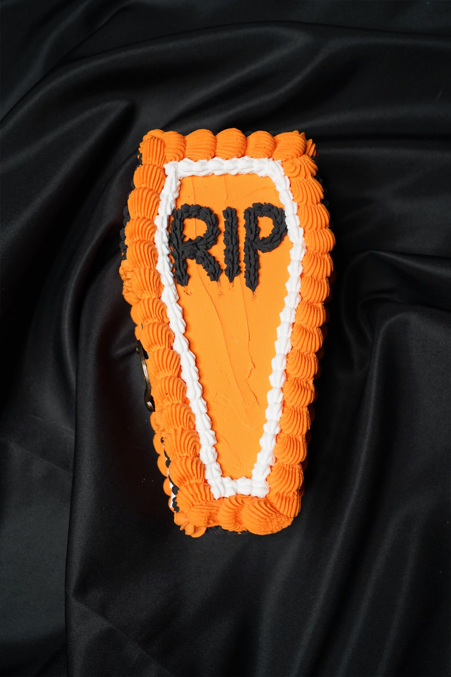 Orange and Black Fake Cake Coffin Box