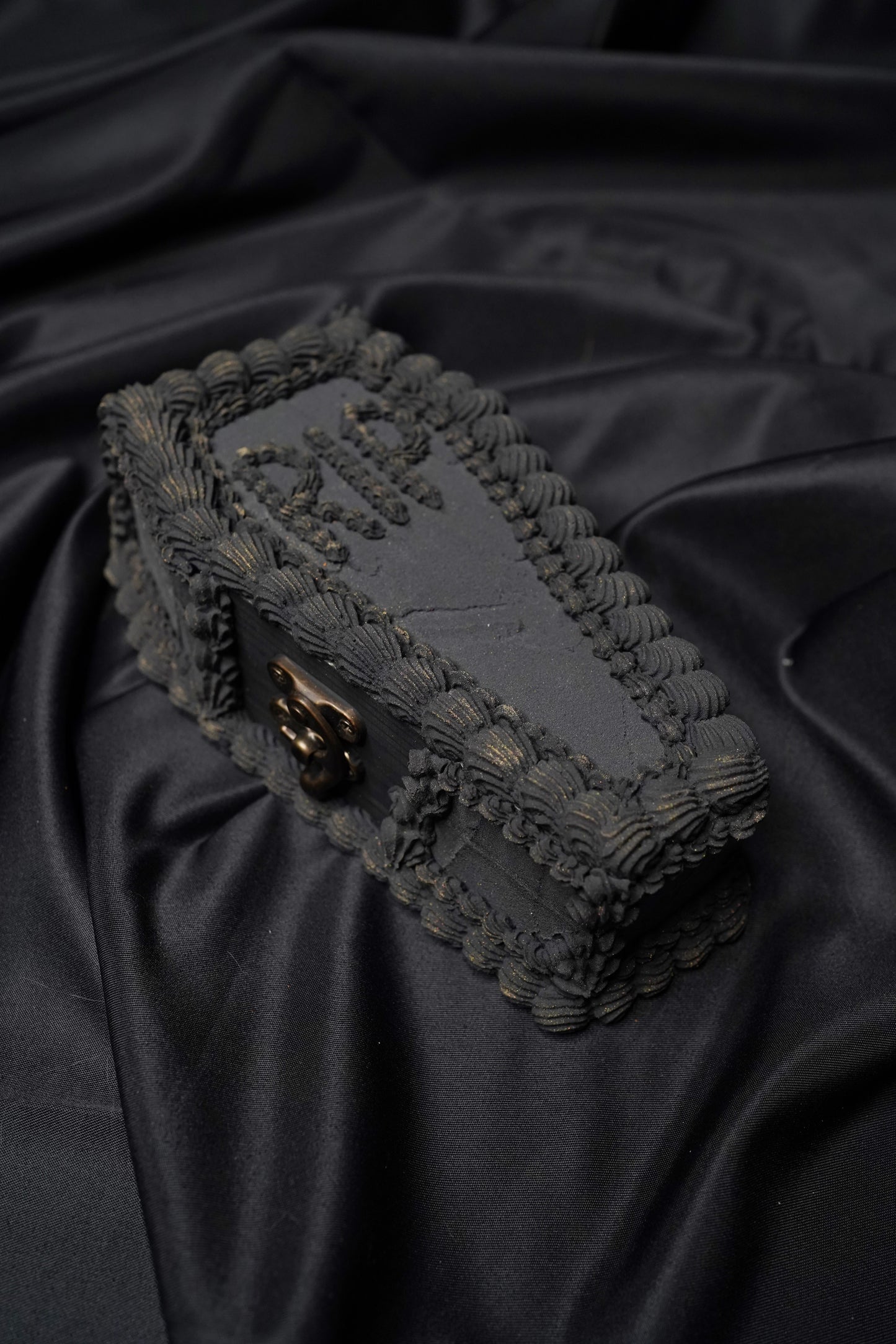 Black Fake Cake Coffin Box