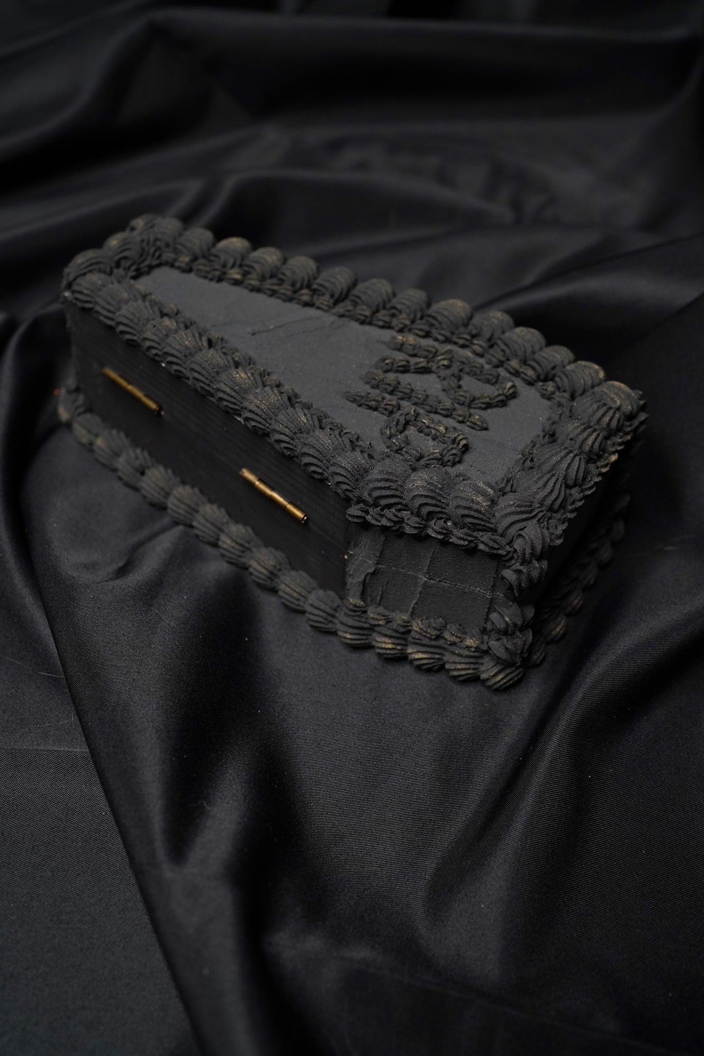 Black Fake Cake Coffin Box