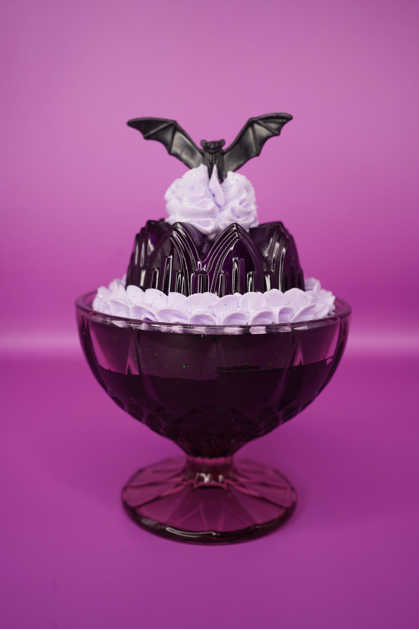 Goth Bat Halloween Resin Jello in Glass