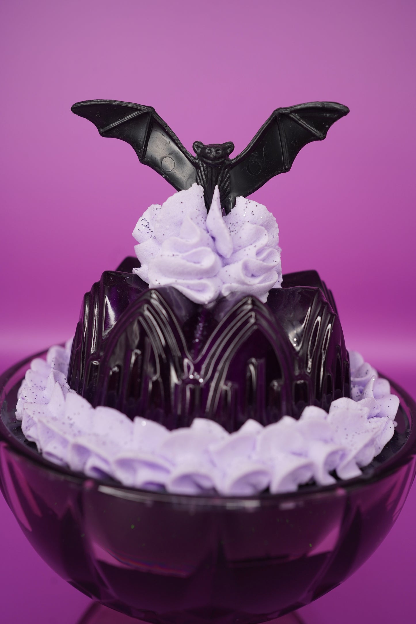 Goth Bat Halloween Resin Jello in Glass