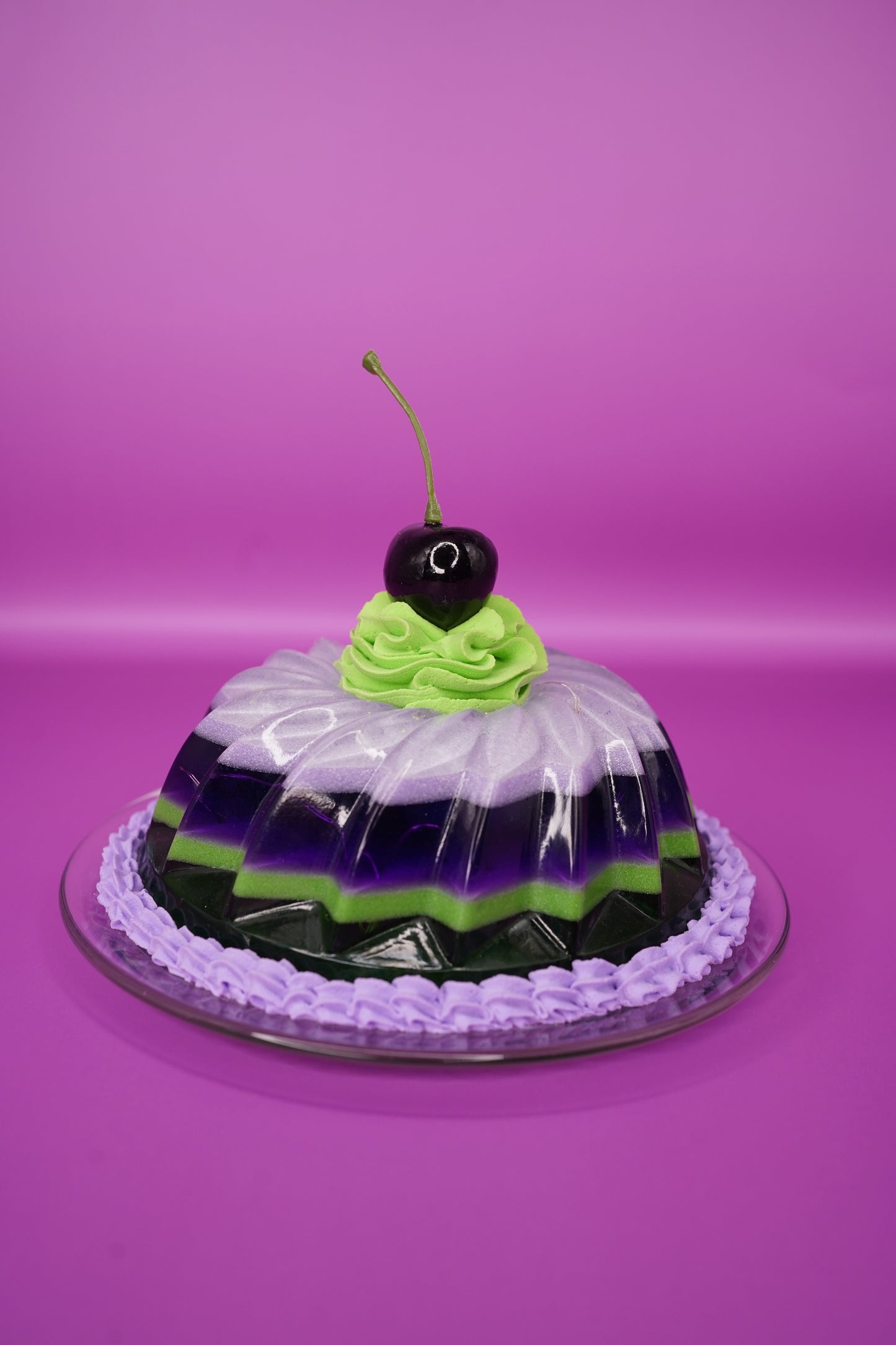 Medium Purple and Green Layered Light Up Jello