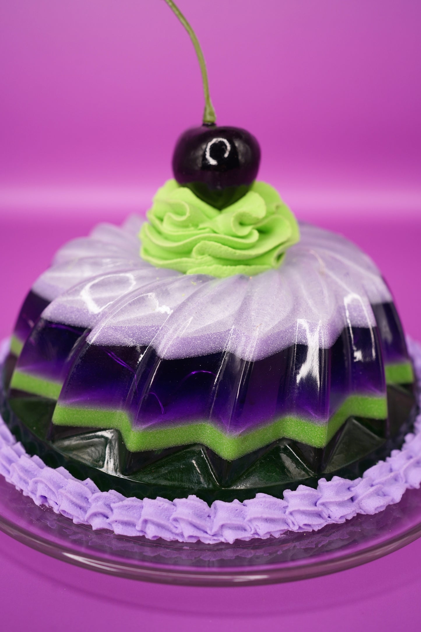 Medium Purple and Green Layered Light Up Jello