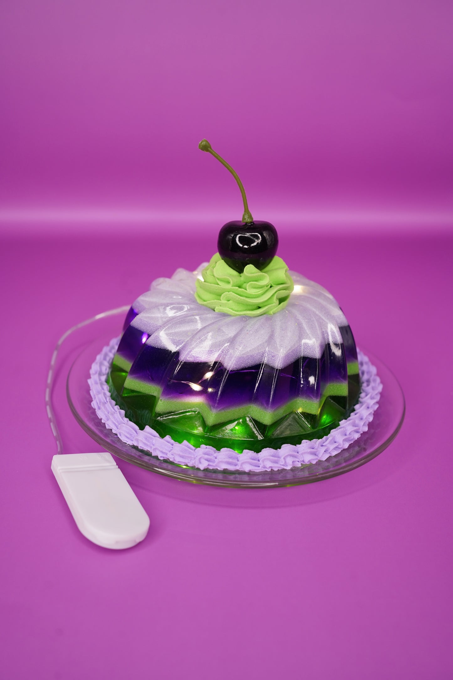 Medium Purple and Green Layered Light Up Jello