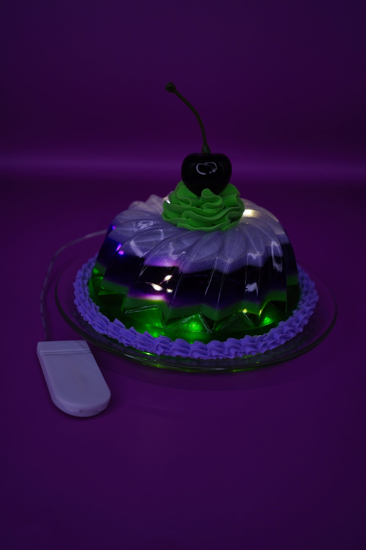 Medium Purple and Green Layered Light Up Jello