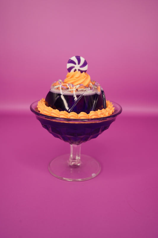 Purple Halloween Sprinkle Resin Jello in Glass