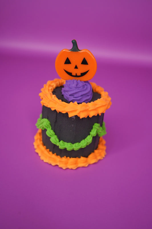 Bright Jack O Lantern Mini Fake Cake