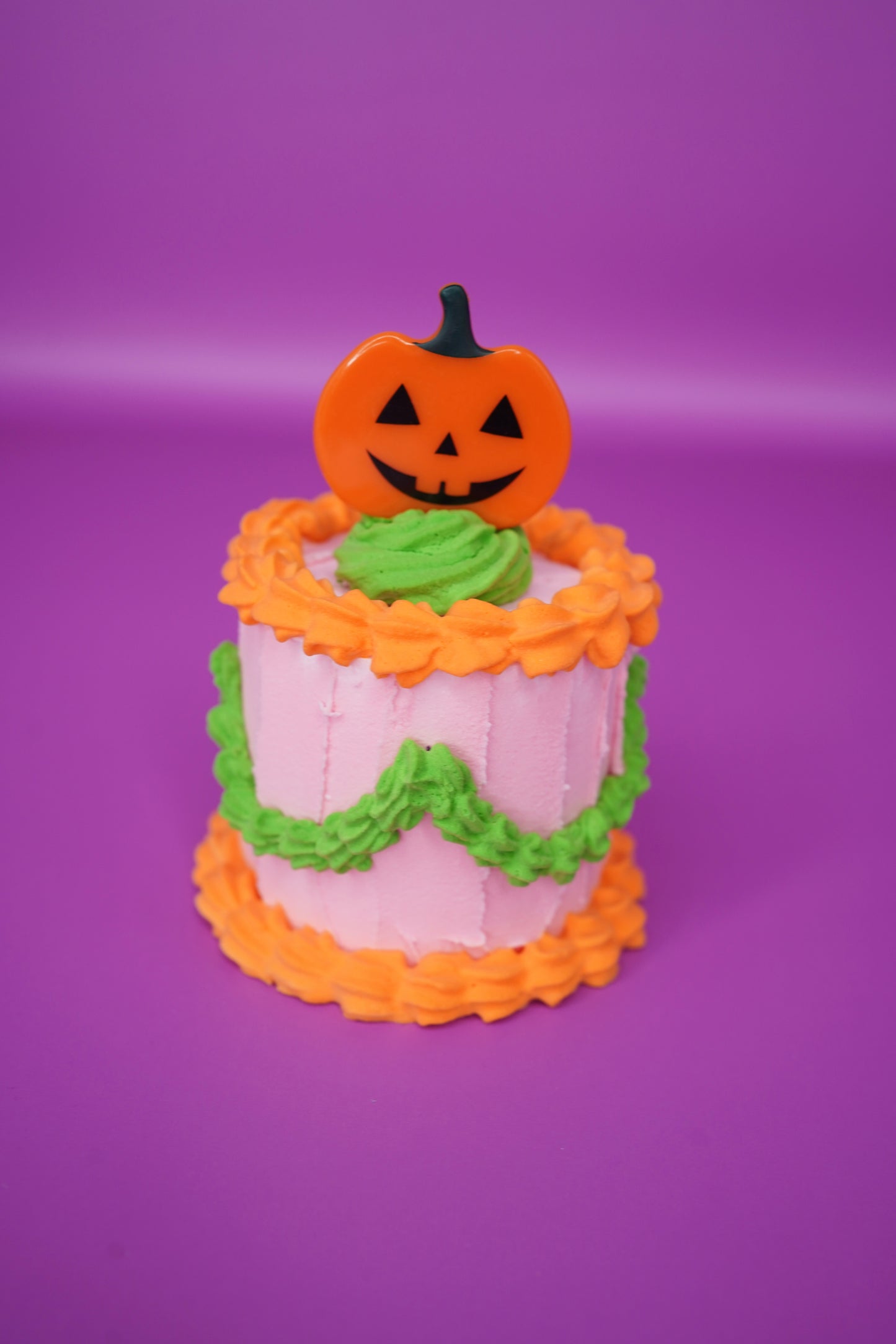 Pastel Jack O Lantern Mini Fake Cake