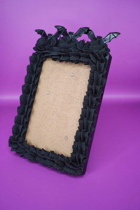 Black Glittery Bat Fake Cake Frame