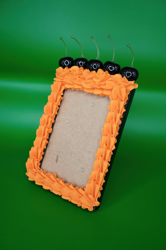 Orange Black Cherry Fake Cake Frame