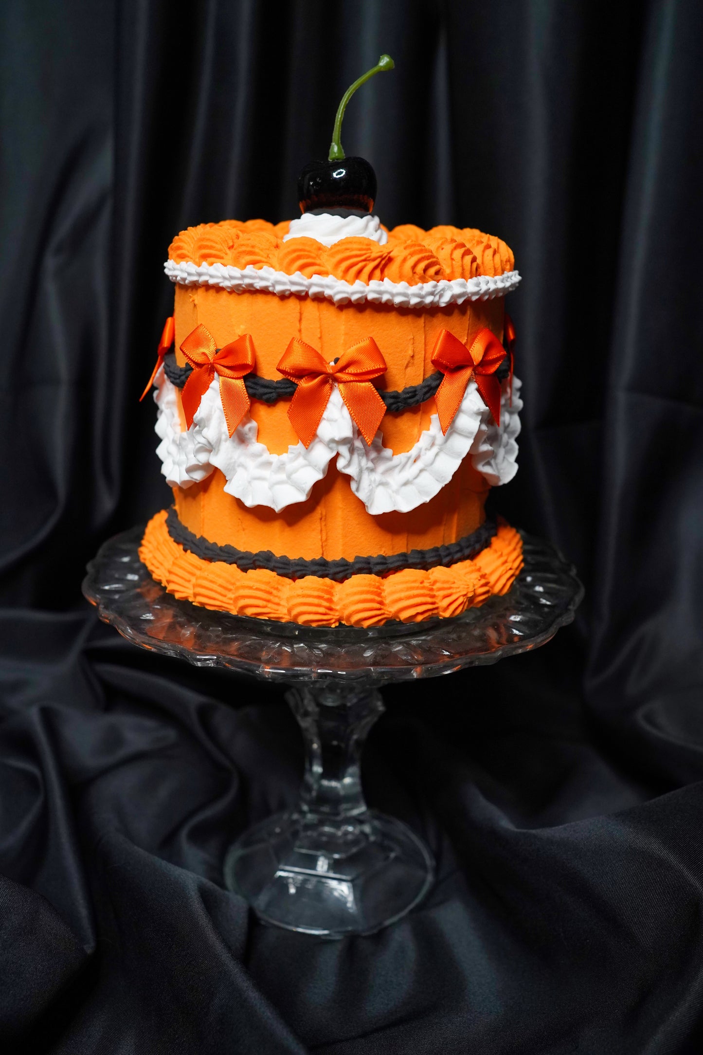 Orange and Black Class Halloween Fake Cake