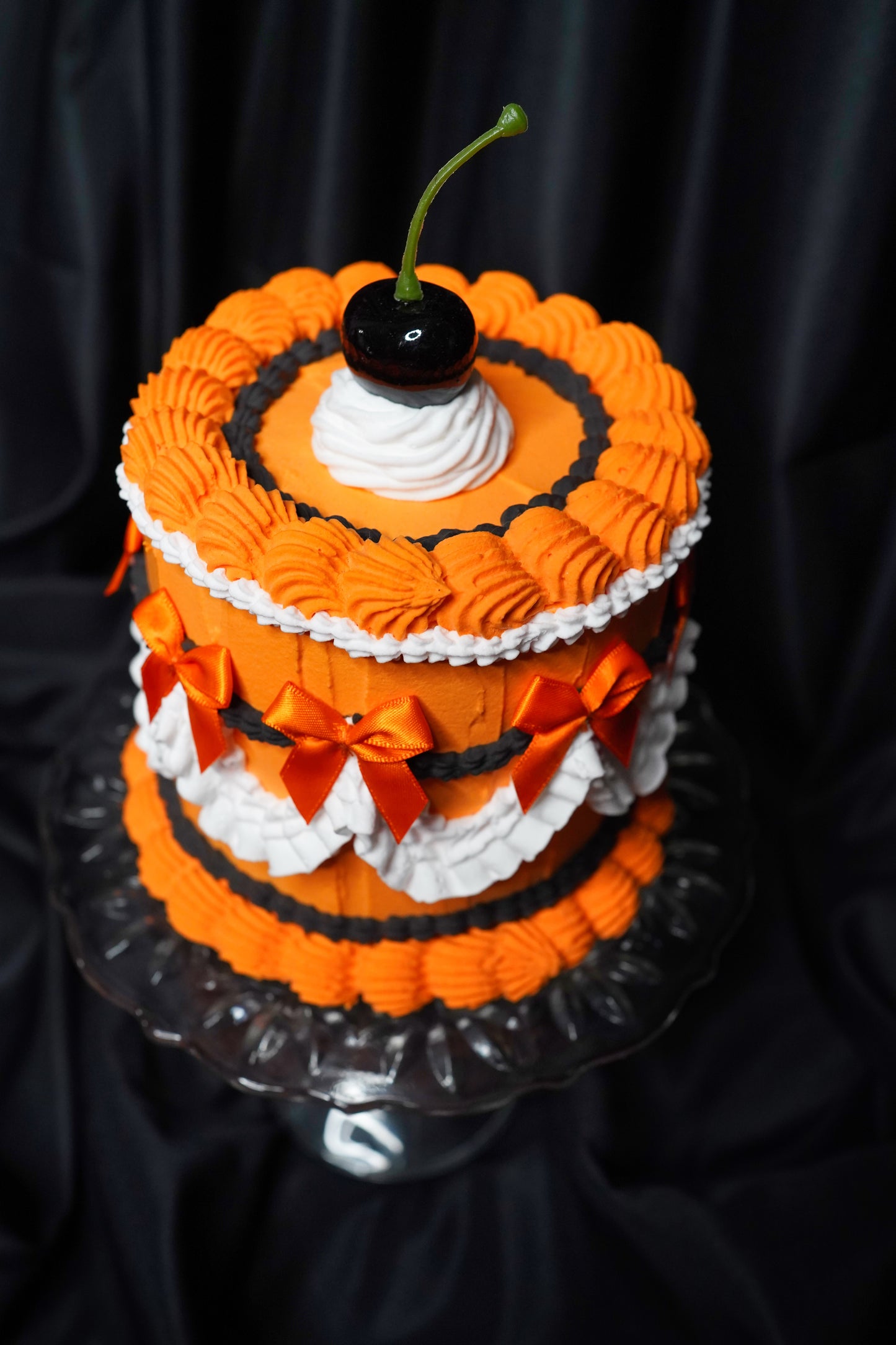 Orange and Black Class Halloween Fake Cake