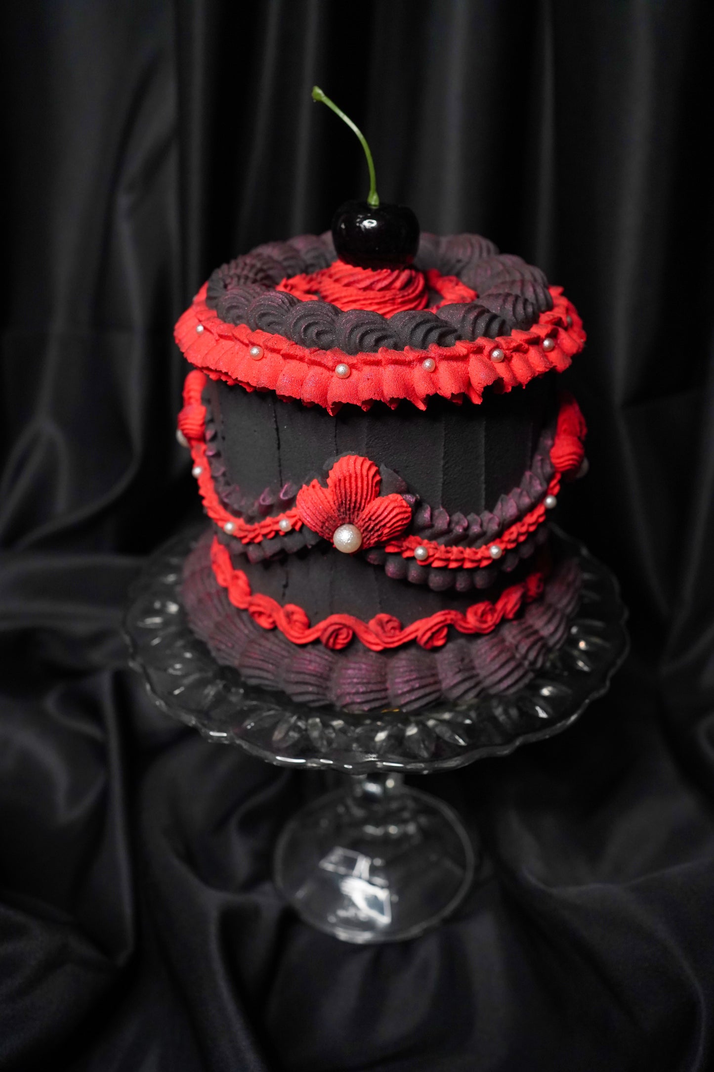 Red and Black Gothic Fake Cake