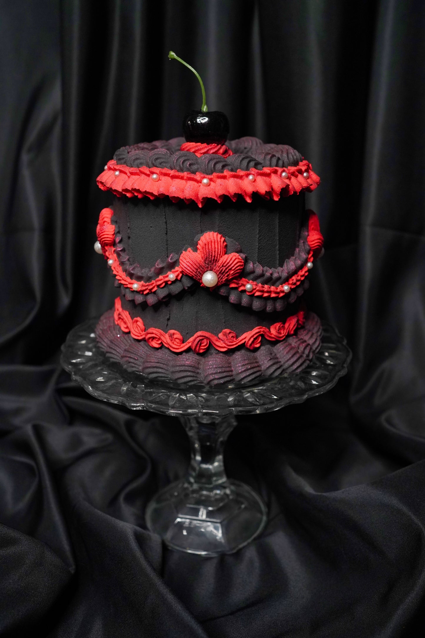 Red and Black Gothic Fake Cake