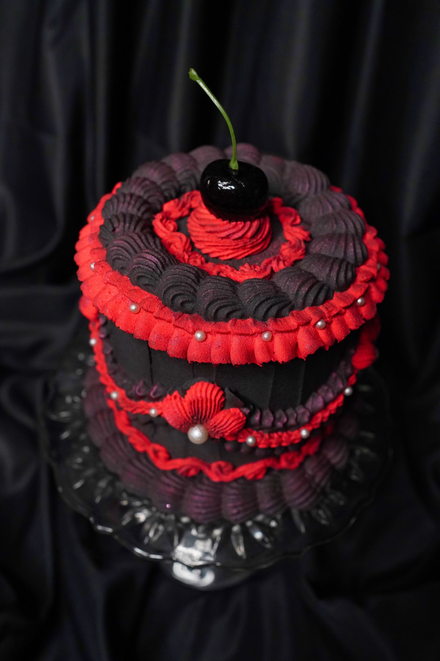 Red and Black Gothic Fake Cake