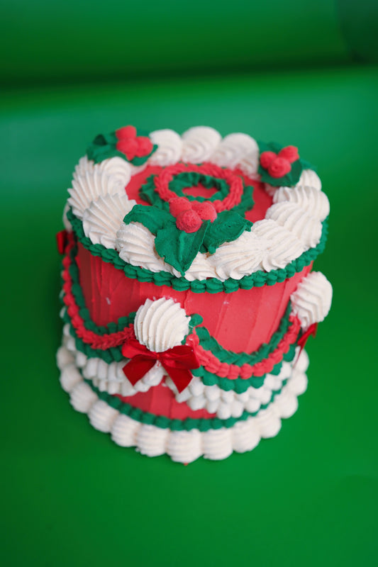 Antique Christmas Fake Cake