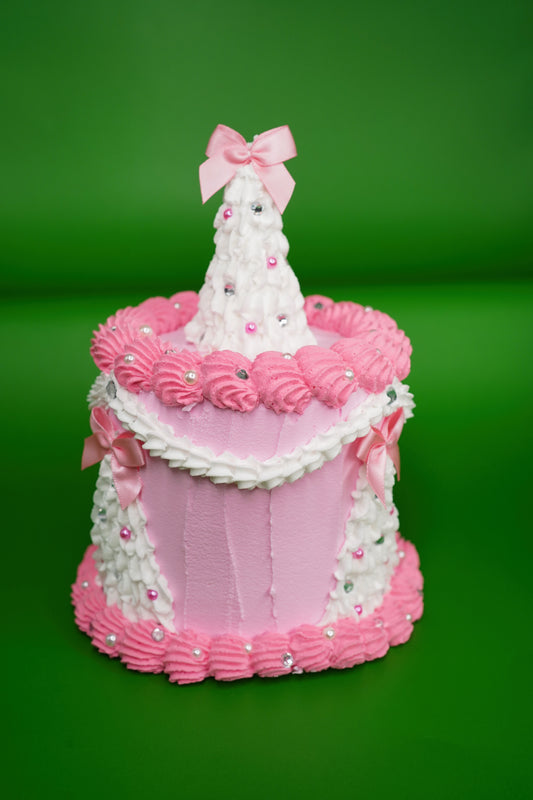 Pink Christmas Fake Cake