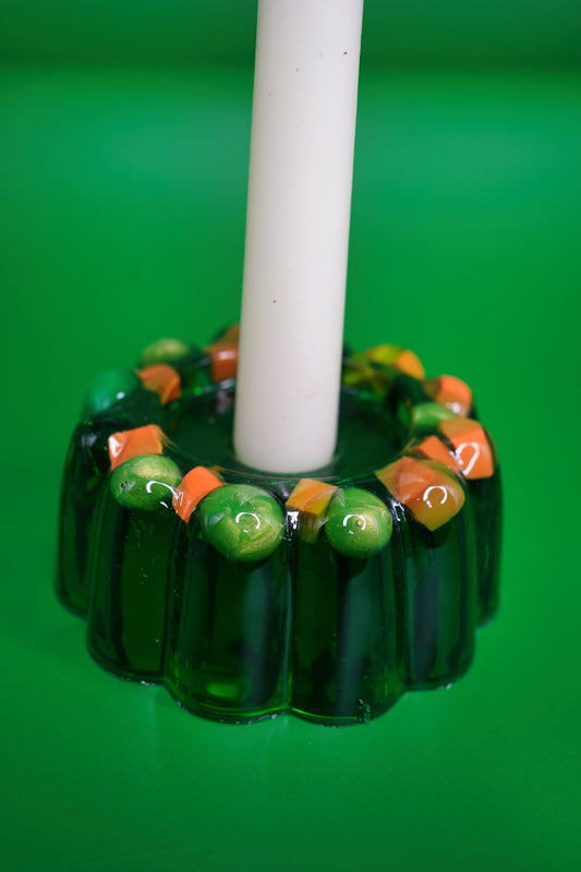 Peas and Carrots Jello Candlestick Holder