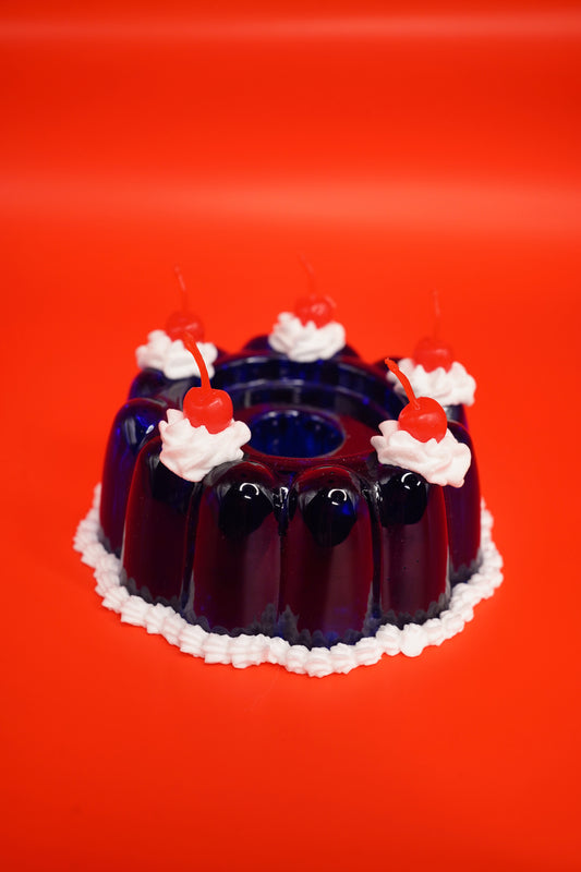 Blue Jello Candle Holder