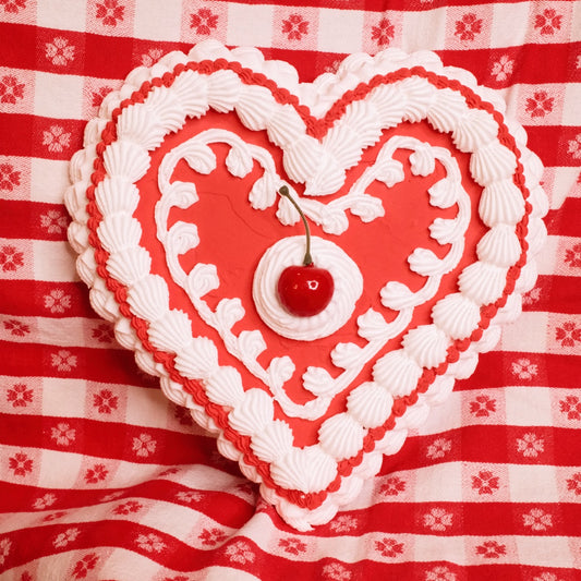 Red Heart Cake Wall Hanging