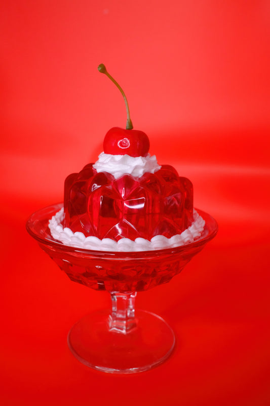 Pink Light Up Jello in Glass Dish
