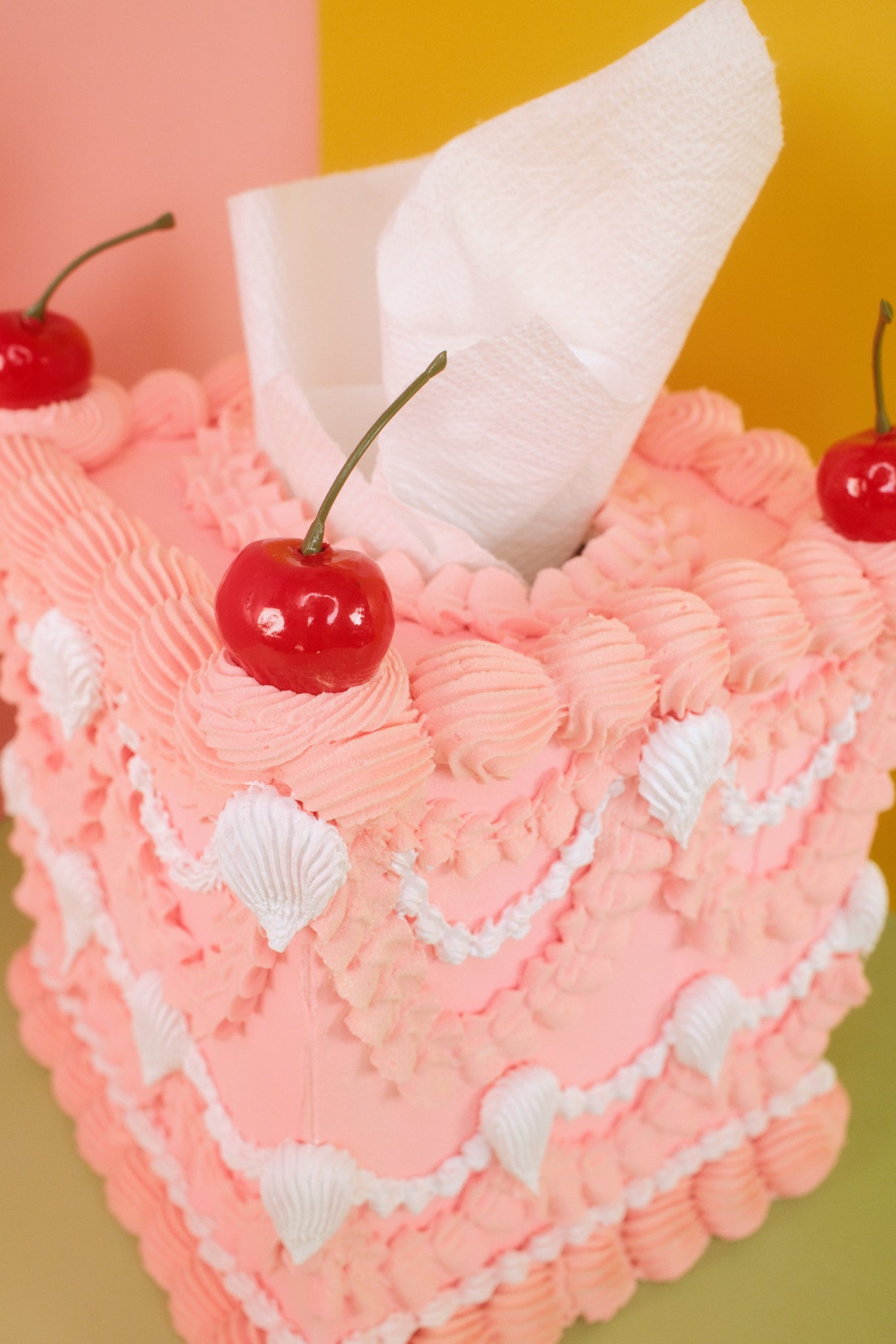 Pink Cake Tissue Box Cover