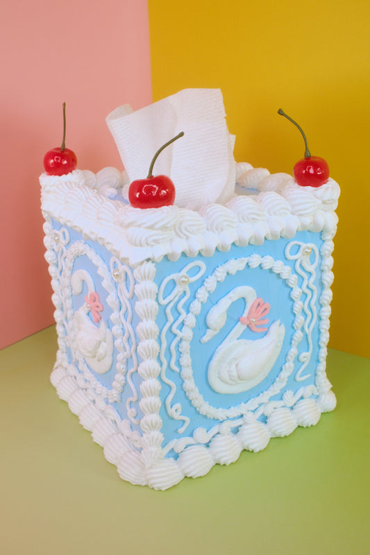 Swan Cake Tissue Box Cover