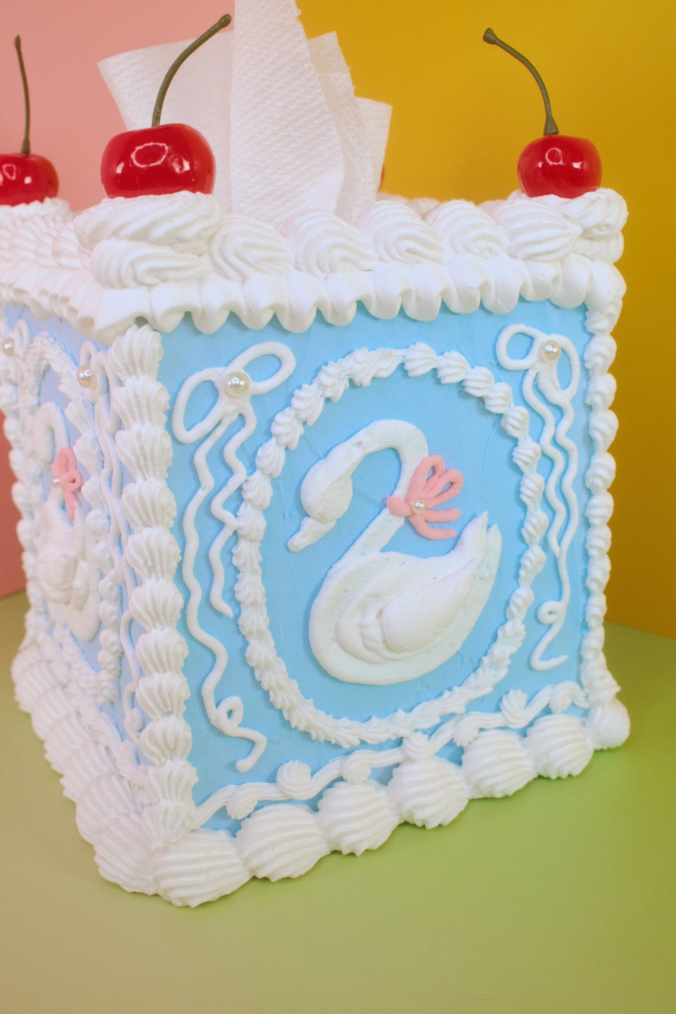 Swan Cake Tissue Box Cover