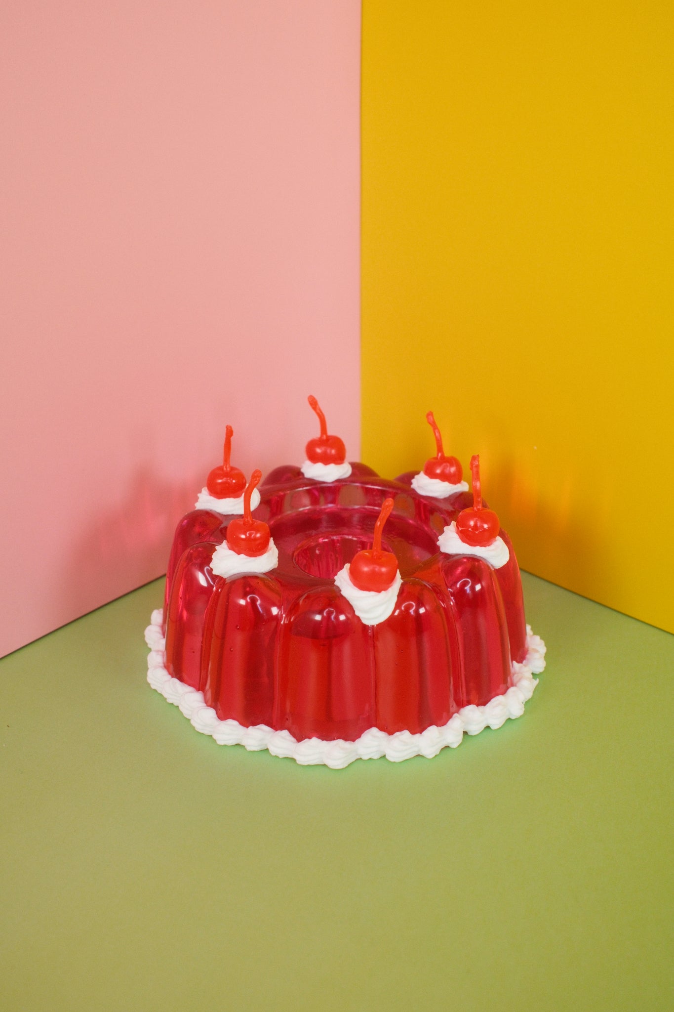 Pink Jello Candlestick Holder