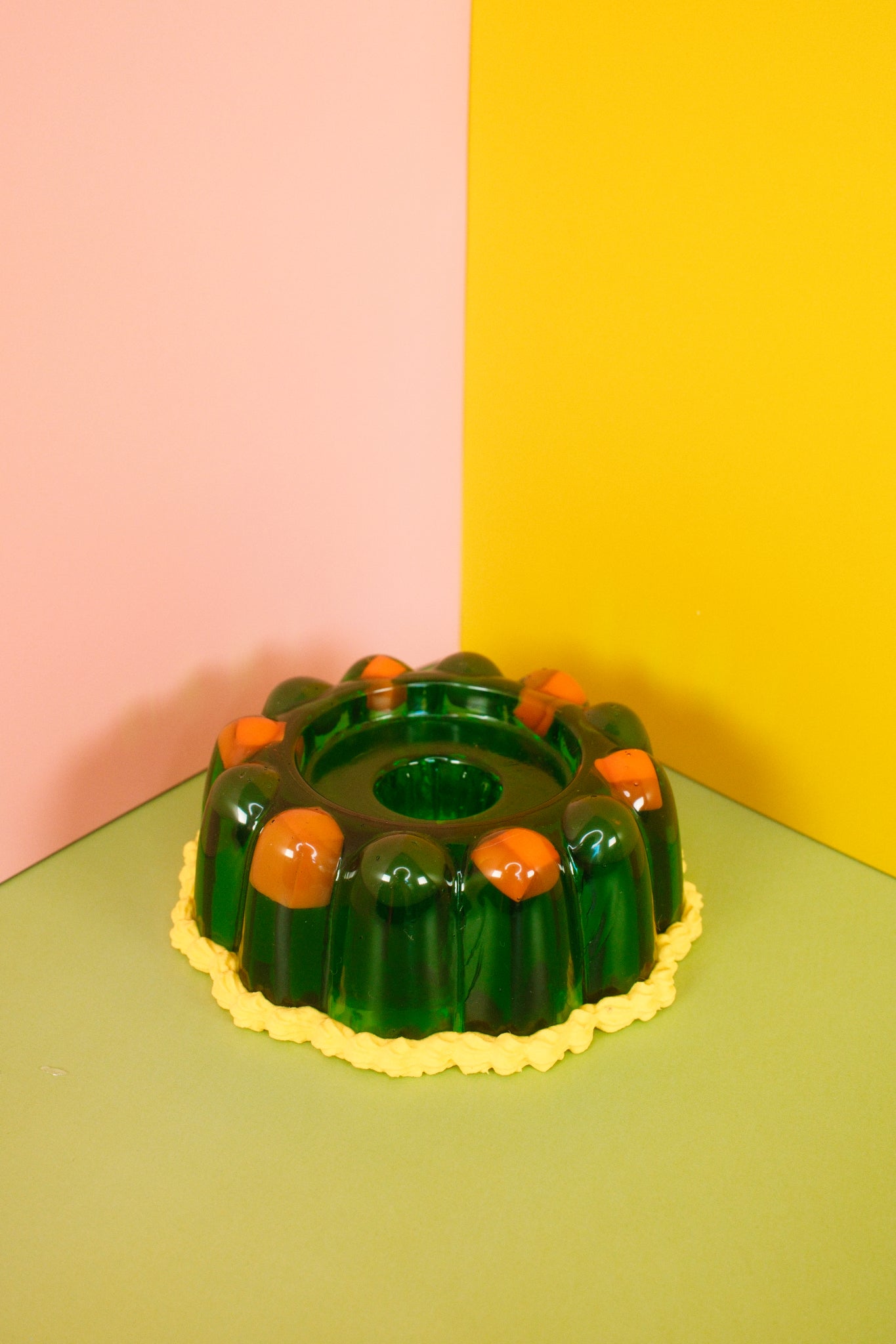 Peas and Carrots Jello Candlestick Holder