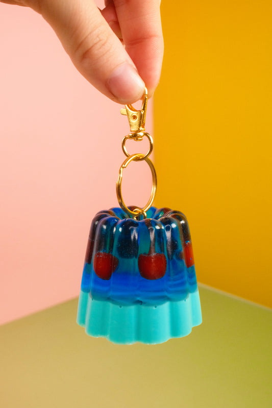 Blue Jello with Cherries Bag Charm