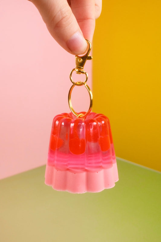 Pink Jello with Cherries Bag Charm