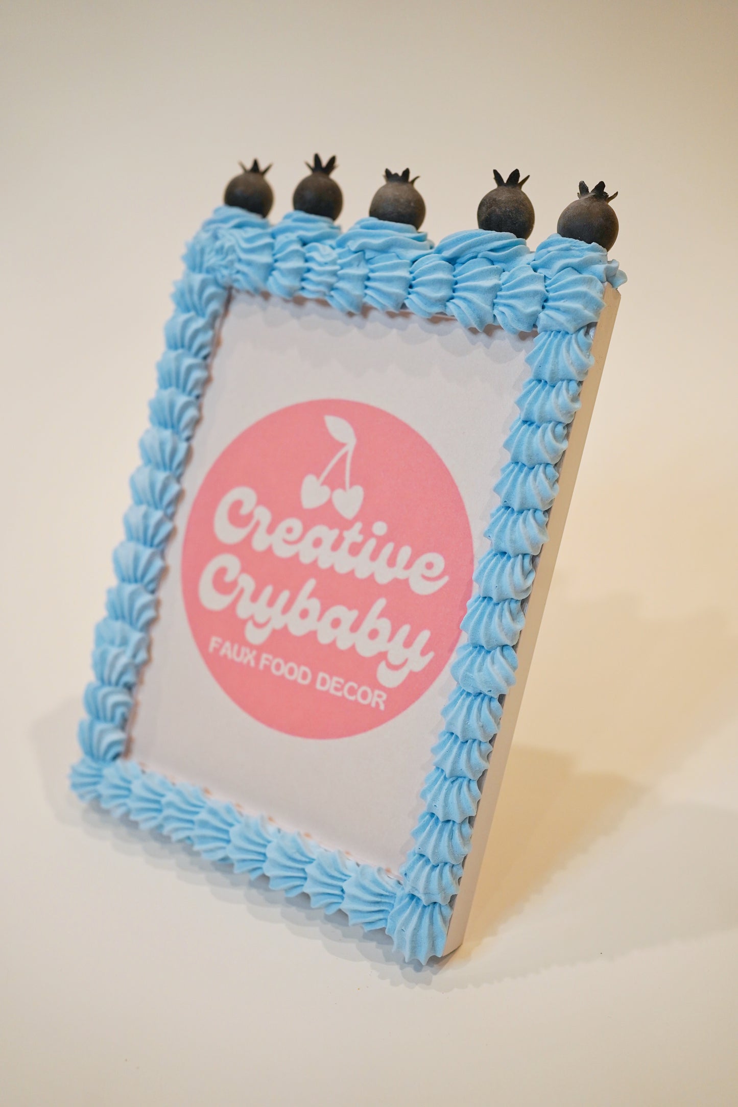 Blueberry Cake Picture Frame with Blue Frosting