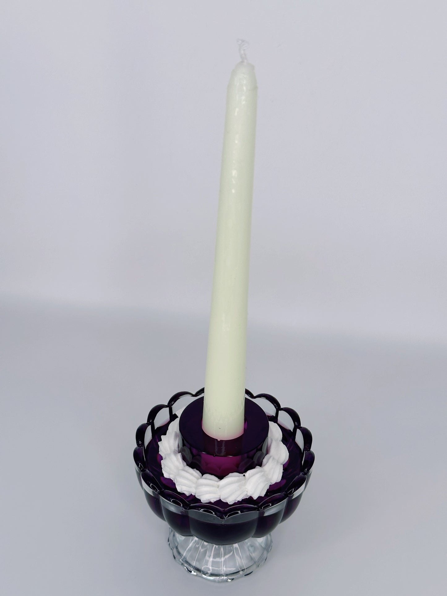 Purple Jello Candlestick Holder